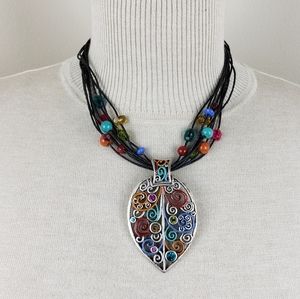 Chico's Leaf Pendant & Earring